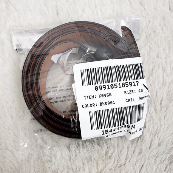 NEW J. Crew Men's Black Leather Round Buckle Dress Belt - Picture 14 of 14